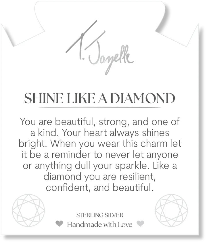 Storm Agate Gemstone Bracelet with Shine Like A Diamond Sterling Silver Charm