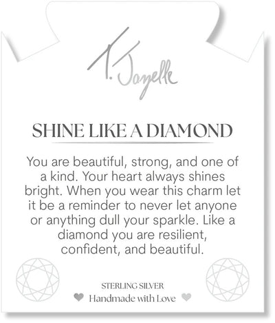 Storm Agate Gemstone Bracelet with Shine Like A Diamond Sterling Silver Charm