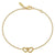 14K Yellow Gold Rope Entwined Hearts Chain Bracelet