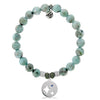 Larimar Gemstone Bracelet with Mother Son Sterling Silver Charm