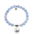 Sky Blue Jade Gemstone Bracelet with Mom Hearts Sterling Silver Charm