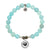 Aqua Fire Agate Gemstone Bracelet with Paw Print Sterling Silver Charm