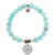 Aqua Fire Agate Gemstone Bracelet with Protection Sterling Silver Charm