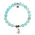 Aqua Fire Agate Gemstone Bracelet with Hummingbird Sterling Silver Charm