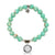 Light Green Shell Gemstone Bracelet with Thank You Sterling Silver Charm