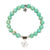 Light Green Shell Gemstone Bracelet with Lucky Clover Sterling Silver Charm