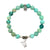 Peruvian Turquoise Gemstone Bracelet with Turtle Cutout Sterling Silver Charm