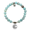 Robin Egg Agate Stone Bracelet with Fathers Love Sterling Silver Charm