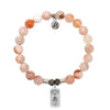 Sakura Agate Gemstone Bracelet with New Beginnings Sterling Silver Charm