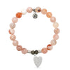 Sakura Agate  Gemstone Bracelet with You Are Loved Sterling Silver Charm