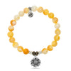 Yellow Shell Stone Bracelet with Sunflower Sterling Silver Charm
