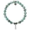 Larimar Gemstone Bracelet with Lighthouse Sterling Silver Charm