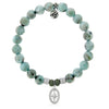 Larimar Gemstone Bracelet with Unstoppable Sterling Silver Charm