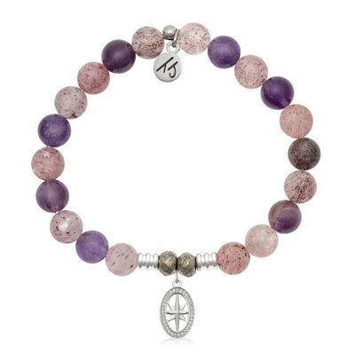 Super 7  Gemstone Bracelet with Unstoppable Sterling Silver Charm