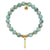 Gold Charm Collection - Larimar Gemstone Bracelet with Intentions Gold Charm