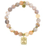 Gold Collection - Australian Agate Stone Bracelet with Family Tree Gold Charm