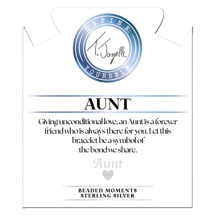 Family Bead Bracelet- Aunt with Peruvian Turquoise Sterling Silver Charm