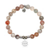 Arusha Agate Gemstone Bracelet with Thank You Flower Sterling Silver Charm