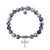 Purple Blue Jasper Stone Bracelet with Dragonfly Sterling Silver Charm