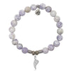 Purple Turquoise Gemstone Bracelet with Angel Blessings Sterling Silver Charm