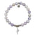 Purple Turquoise Gemstone Bracelet with Angel Blessings Sterling Silver Charm