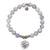 Purple Turquoise Gemstone Bracelet with Birthday Wishes Sterling Silver Charm