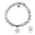 Purple Turquoise Gemstone Bracelet with Forget Me Not Sterling Silver Charm