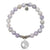 Purple Turquoise Gemstone Bracelet with Mother Daughter Sterling Silver Charm