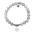 Purple Turquoise Gemstone Bracelet with Thank You Flower Sterling Silver Charm