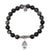 Silver Obsidian Gemstone Bracelet with Inner Beauty Sterling Silver Charm