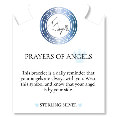 Prayers Collection: Moonstone Gemstone Bracelet with Prayers of Angels Sterling Silver Charm