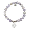 Prayers Collection: Purple Turquoise Gemstone Bracelet with Prayers of Strength Sterling Silver Charm