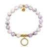 Gold Charm Collection - Purple Turquoise Gemstone Bracelet with Good Karma Gold Charm