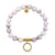 Gold Charm Collection - Purple Turquoise Gemstone Bracelet with Good Karma Gold Charm