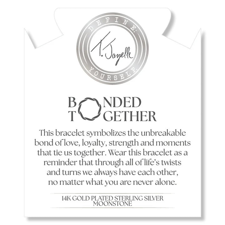 Bonded Together Collection- Moonstone Bracelet with Gold Charm Bracelet
