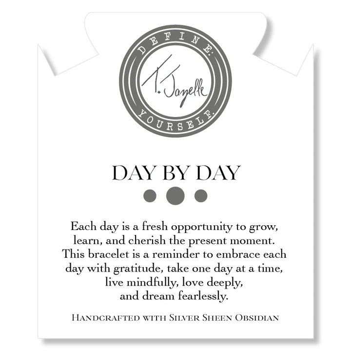 Day by Day Collection- Silver Obsidian Gemstone Bracelet
