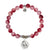 Cherry Jade Gemstone Bracelet with Cardinal Sterling Silver Charm