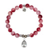 Cherry Jade Gemstone Bracelet with Inner Beauty Sterling Silver Charm