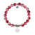 Cherry Jade Gemstone Bracelet with Thank You Flower Sterling Silver Charm