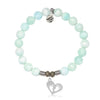 Hemimorphite Gemstone Bracelet with Baby Feet Sterling Silver Charm