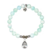 Hemimorphite Gemstone Bracelet with Inner Beauty Sterling Silver Charm