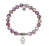 Lepidolite Quartz Gemstone Bracelet with Unstoppable Sterling Silver Charm