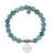 Mountain Blue Jade Gemstone Bracelet with Compass Rose Sterling Silver Charm