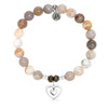 Australian Agate Gemstone Bracelet with Piece of My Heart Sterling Silver Charm