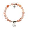 Sakura Agate Gemstone Bracelet with Endless Love Mom Sterling Silver Charm