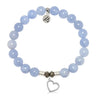 Sky Blue Jade Gemstone Bracelet with Beautiful Soul Sterling Silver Charm