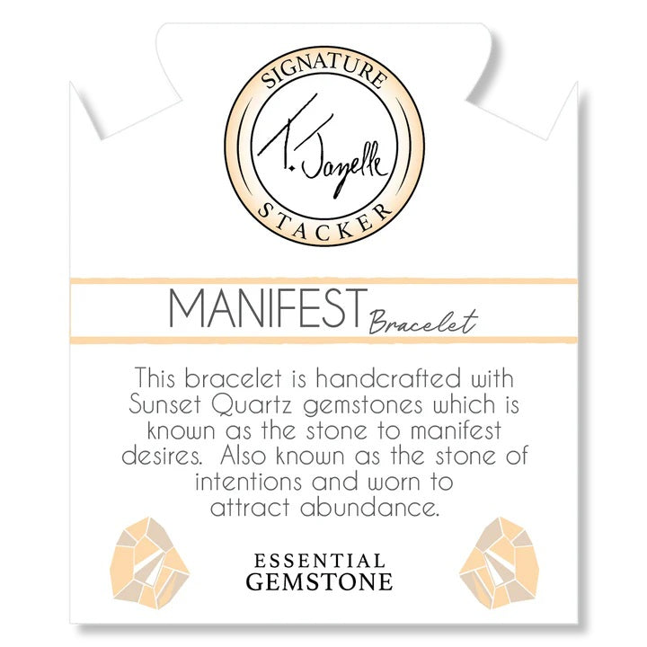 Defining Bracelet- Manifest Bracelet with Sunset Quartz Gemstones