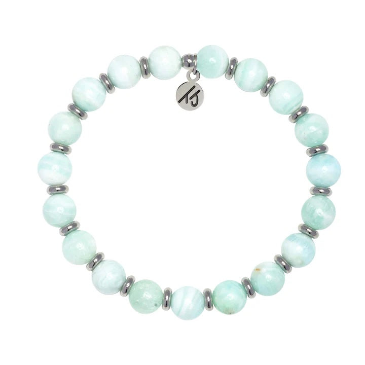 Silver Empowered Elegance Collection- Hemimorphite Gemstone Bracelet
