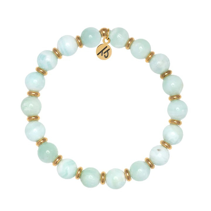Gold Empowered Elegance Collection- Hemimorphite Gemstone Bracelet