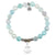 Aqua Agate Gemstone Bracelet with Faith. Hope. Love Sterling Silver Charm